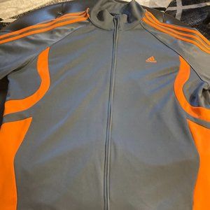 Adidas Grey Jacket with Orange Stripes/Accent  2XL
